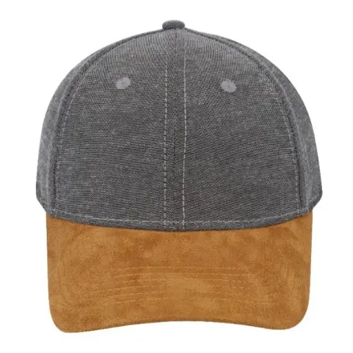 Chambray/Suede 6 Panel Cap